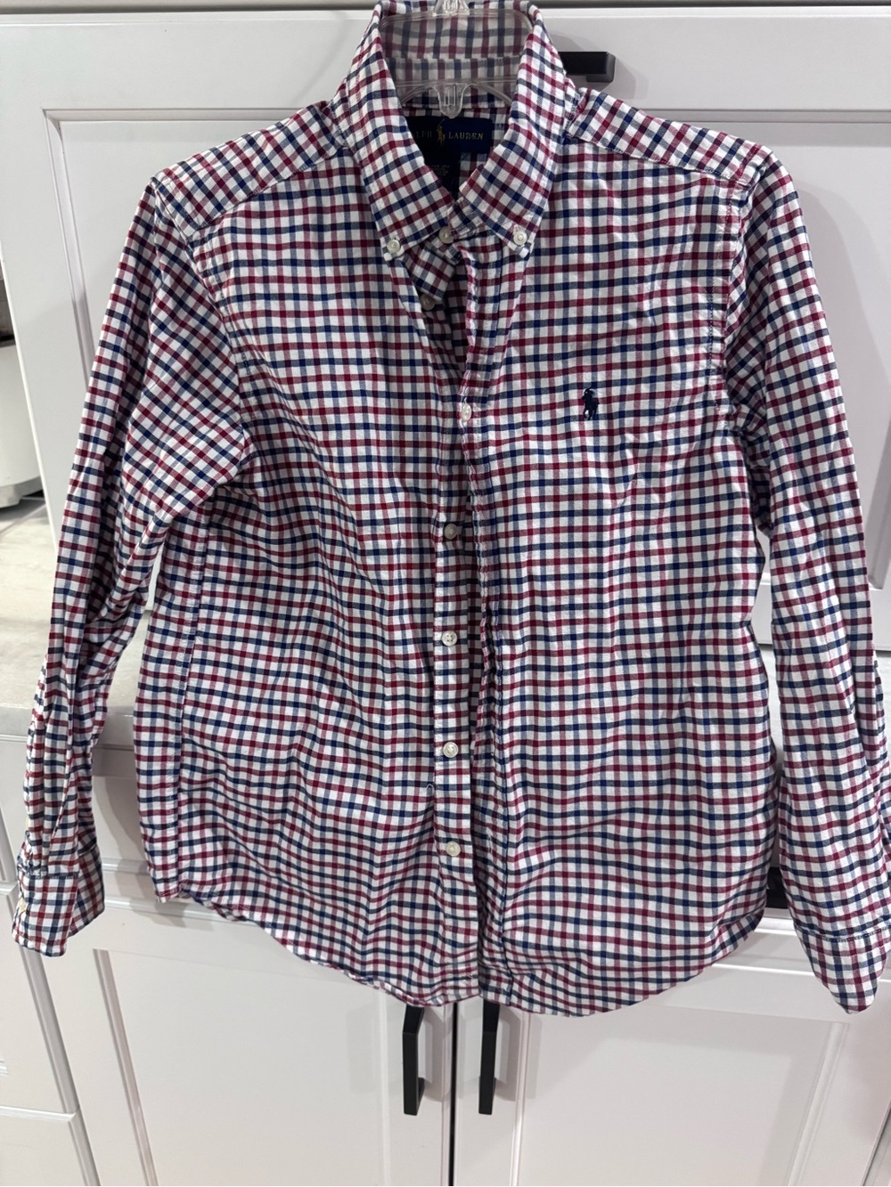 Polo by Ralph Lauren Navy, Red & White Gingham Button-Down Shirt